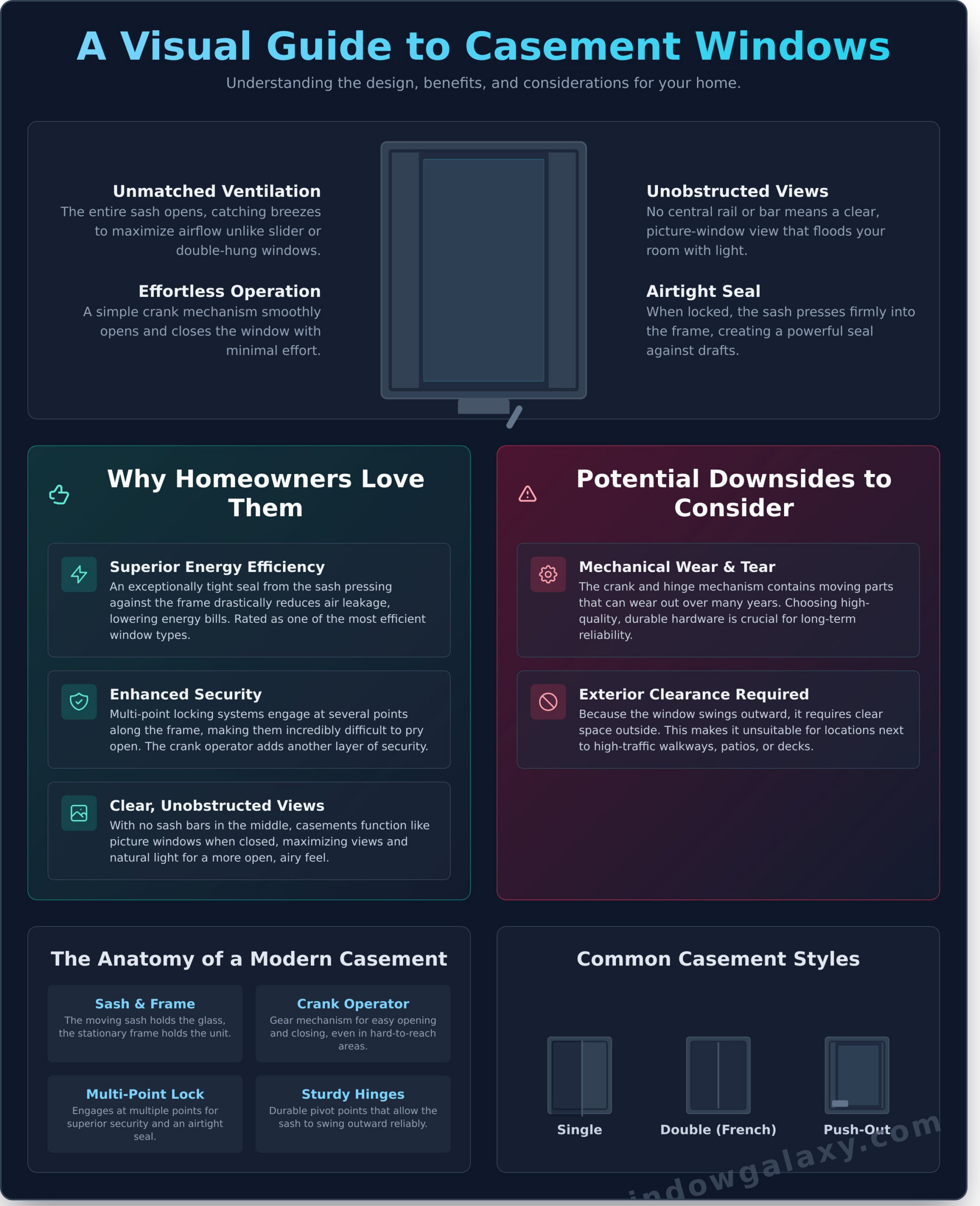 What is a Casement Window? A Complete Guide for Homeowners - Infographic